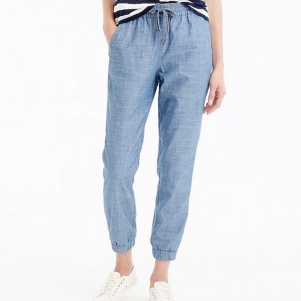 J. Crew Point Sur seaside chambray joggers, size 0T